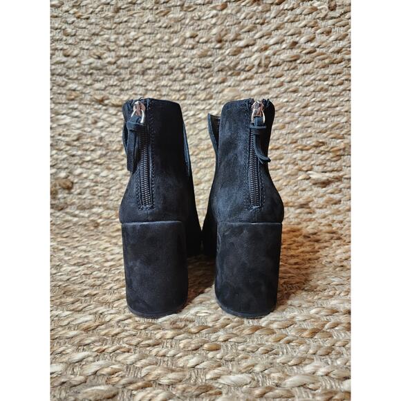 Steve Madden Black Suede Leather Ankle Booties Boots Size 9 M - Picture 8 of 11